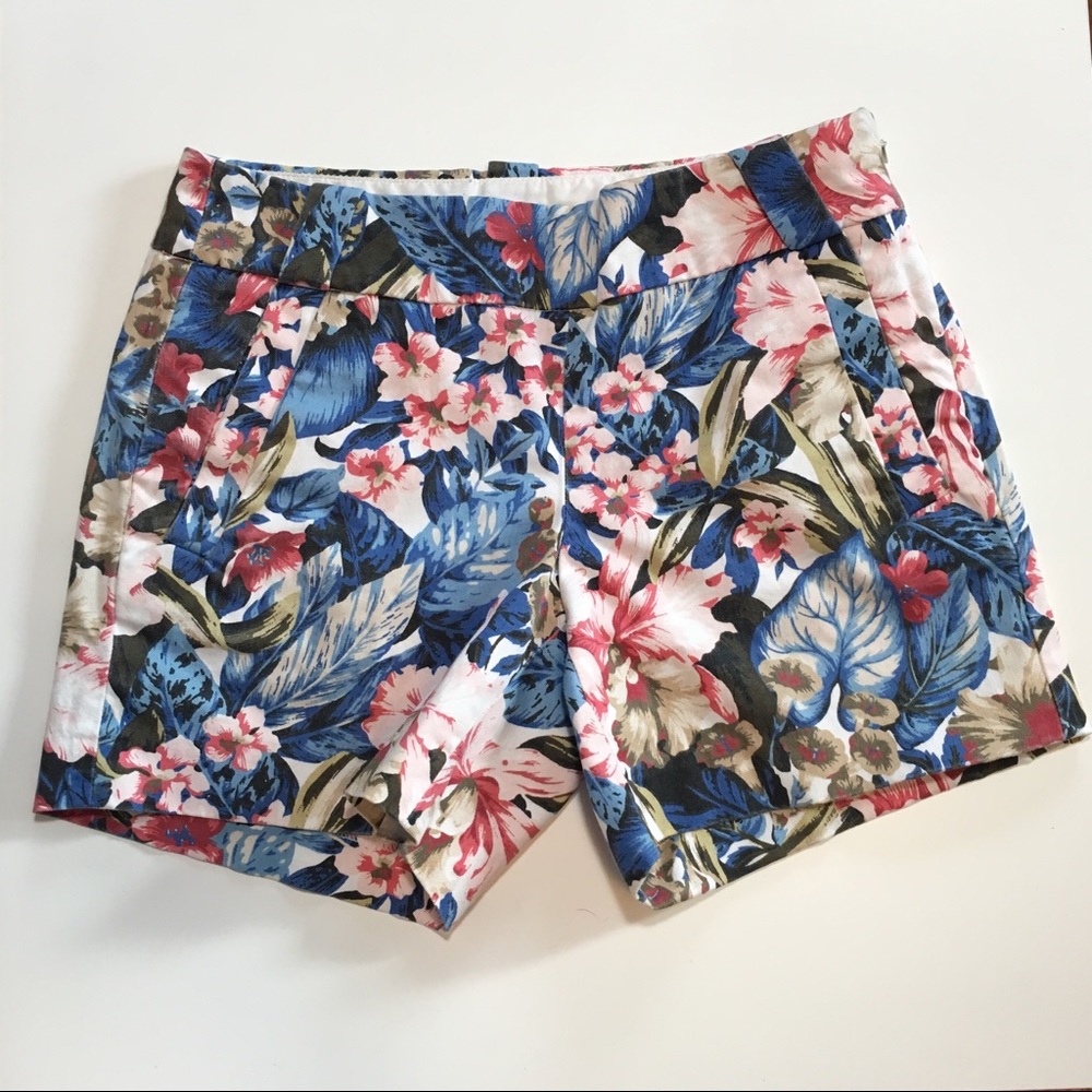 J. Crew Stretch Tropical Print Shorts